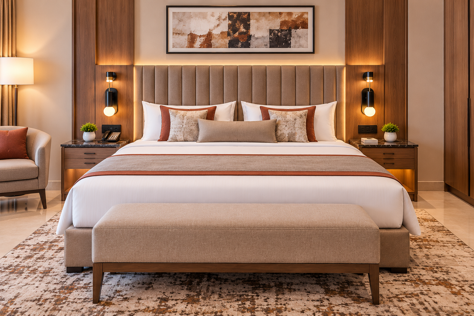 Guest Room Bed & Headboard
