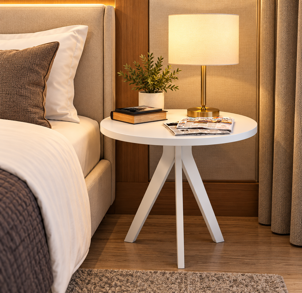 Wooden Hotel Bedside Tables