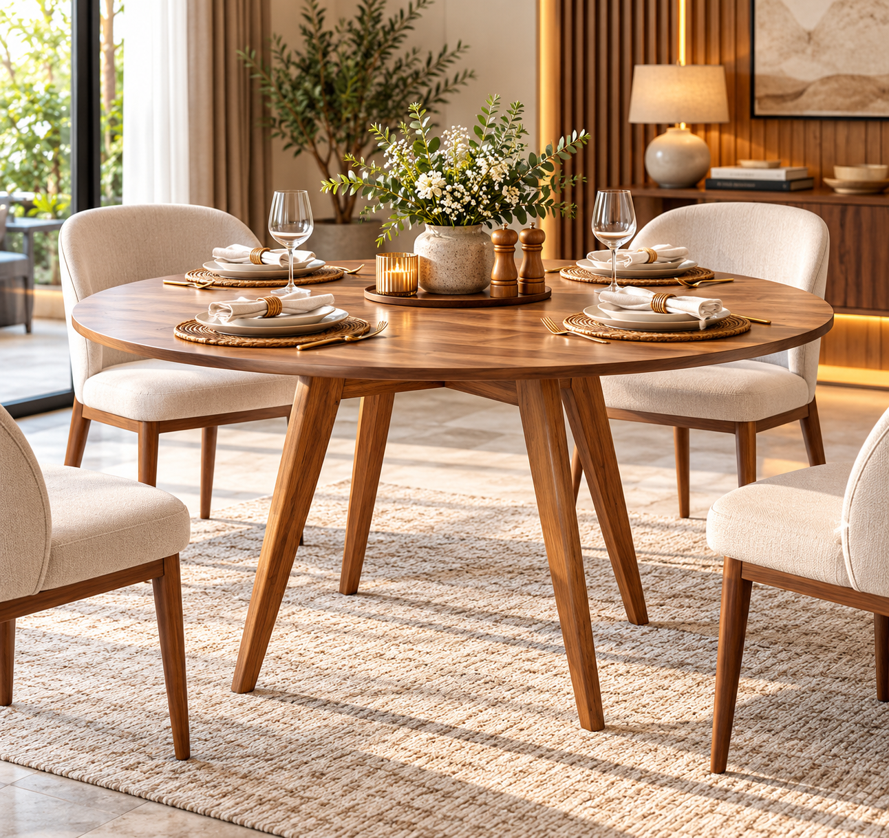 Wooden Hotel Table and Chair