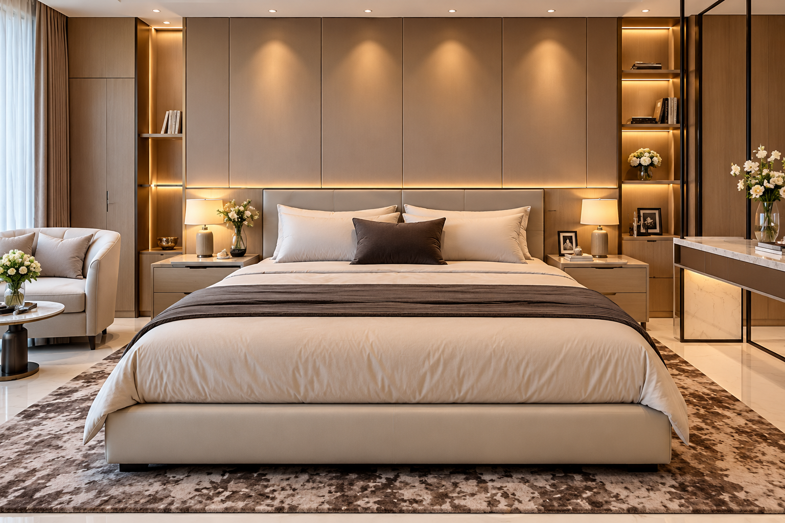 Premium Room Luxury Bed and Designer Headboard